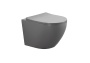 Фото унитаз подвесной безободковый aquatek европа aq1901-mg 525*360*320мм, матовый серый, тонкое сиденье с механизмом плавного закрывания, крепеж