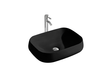 Фото раковина накладная для установки на столешницу aquatek aq5526-mb 560*420*140, матовый черный
