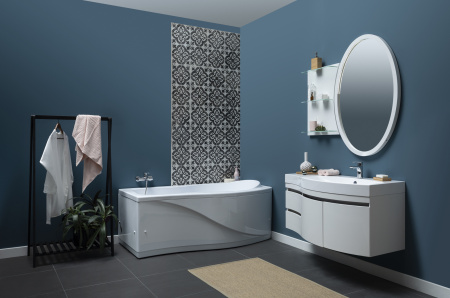 Зеркало с подсветкой Aquanet Опера L/R 70 белый с полкой