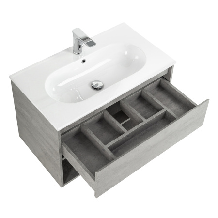 Фото тумба подвесная belbagno kraft 80 cemento grigio 