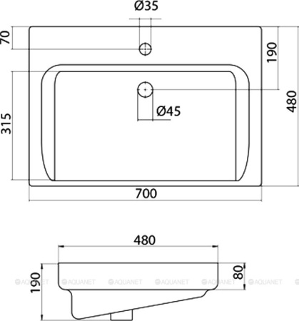 Фото раковина мебельная santek тигода 70 1wh302083, белая