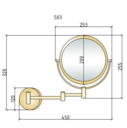 Фото зеркало настенное с подсветкой boheme imperiale 503, золото