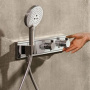 Фото смеситель с термостатом hansgrohe rainselect 15355600 для душа (внешняя часть) хром черный