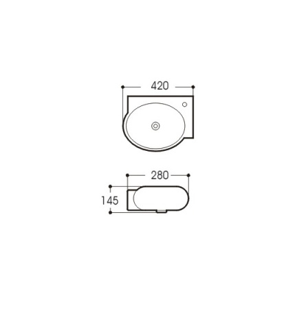 Фото раковина подвесная угловая aquatek aq5304-00 420*280*145 мм , смеситель справа Фото раковина подвесная угловая aquatek aq5304-00 420*280*145 мм , смеситель справа