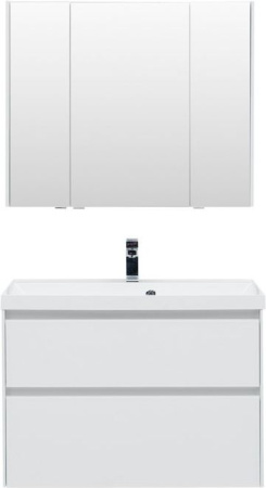 Фото комплект мебели aquanet гласс 90 белый