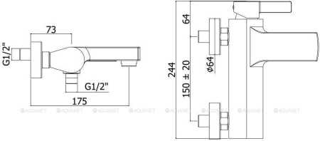 Фото смеситель для ванны и душа paffoni rock ro022st, сталь