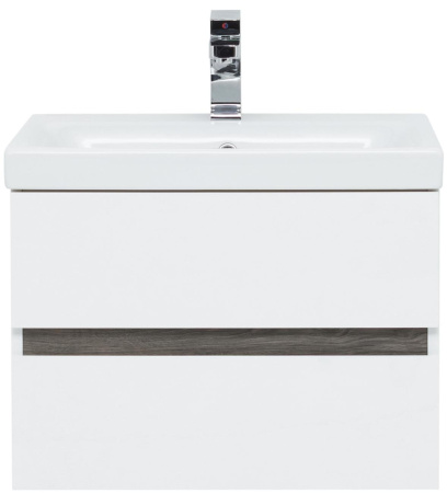 Фото комплект мебели aquanet беркли 60 белый/дуб рошелье (зеркало дуб рошелье)