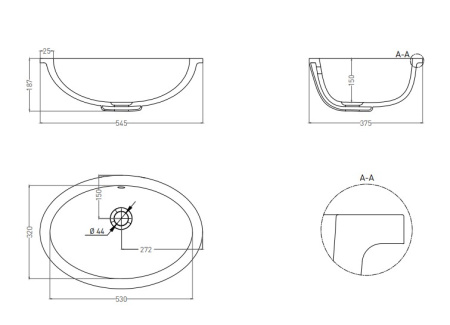 Фото раковина salini s-sense marea 12 1101109mrf, матовая покраска по ral полностью