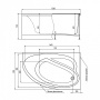 Фото акриловая ванна alex baitler nero правая 150*95 см, белая