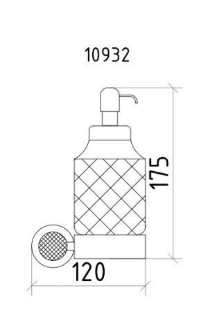 Фото настенный дозатор boheme royale cristal gold 10932-g, золото
