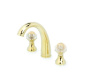 Фото смеситель для раковины на 3 отверстия boheme flora 297-fl, золото