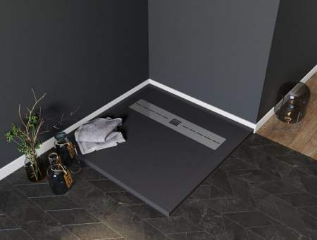 Фото поддон литьевой камень aquanet delight 90*90 см, черный