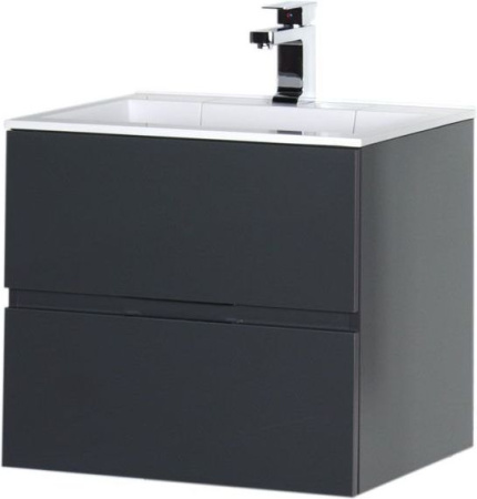 Фото тумба подвесная с раковиной aquanet алвита 60 серый антрацит