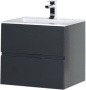 Фото тумба подвесная с раковиной aquanet алвита 60 серый антрацит