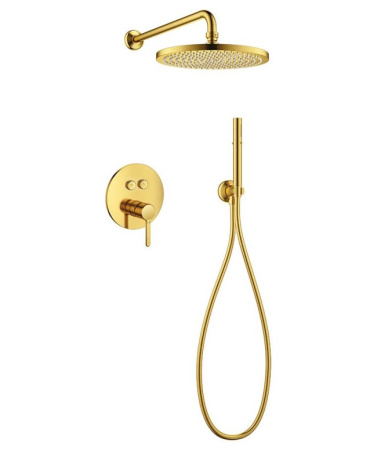 Фото душевая система cezares eco-dset-boro, золото брашированное