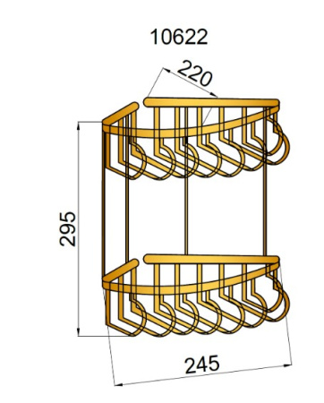 Фото угловая полка двойная boheme brillante 10453, хром