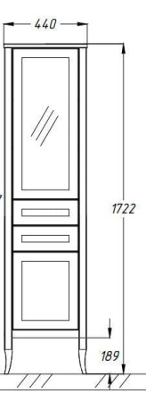 Фото пенал напольный opadiris мираж левый 44 см, светлый орех