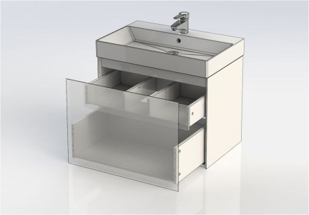 Фото тумба подвесная с раковиной aquanet йорк 70 белый