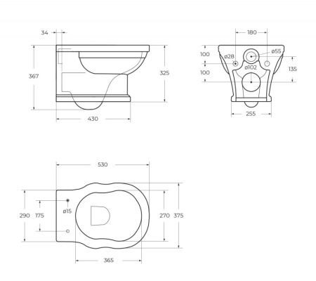 Фото унитаз подвесной безободковый belbagno boheme bb115ch, белый