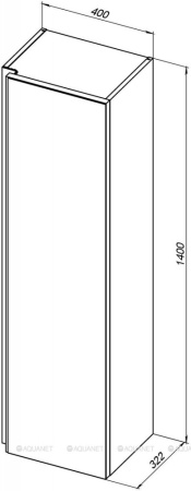 Фото пенал подвесной de aqua ариетта new 40 r с зеркалом белый матовый