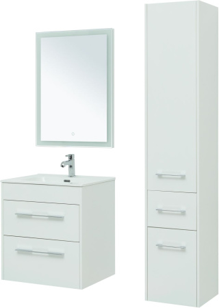 Фото комплект мебели aquanet августа 60 белый (ручка хром)