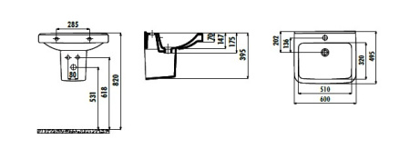 Фото раковина подвесная creavit lara lr060-00cb00e-0000 60 см, белая