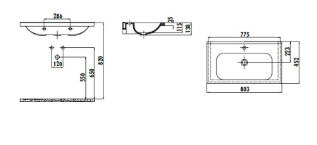 Фото раковина мебельная creavit ideal 80*45 см id080-00cb00e-0000, белая