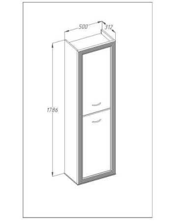 Фото пенал подвесной opadiris карат 50 см, бежевый/золото