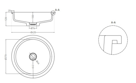 Фото раковина salini s-stone marea 04 1802204mrf, матовая покраска по ral полностью