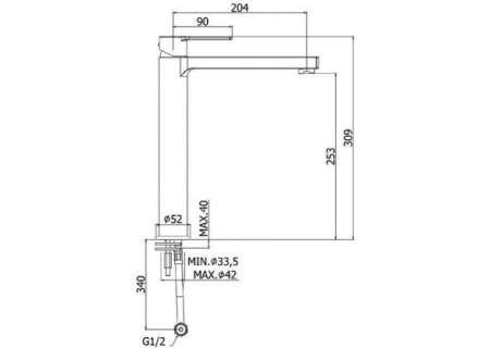 Фото смеситель для раковины paffoni west ws074cr, хром