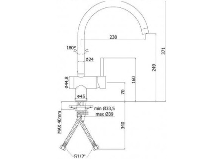 Фото смеситель для кухни paffoni light lig280cr, хром