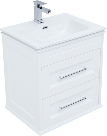 Фото комплект мебели для ванной aquanet бостон м 60 белый матовый