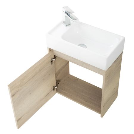 Фото тумба подвесная belbagno kraft mini 50 rovere galifax bianco, левая