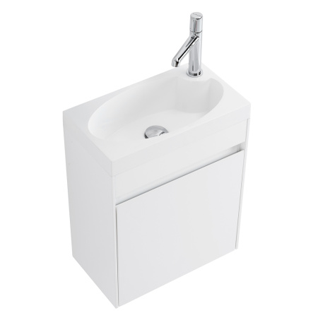 Фото тумба подвесная belbagno pietra mini 46-l bianco lucido, левая