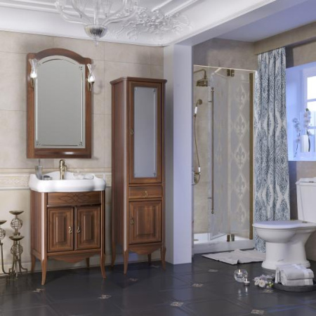 Фото зеркало opadiris лоренцо 60 см под светильники, светлый орех