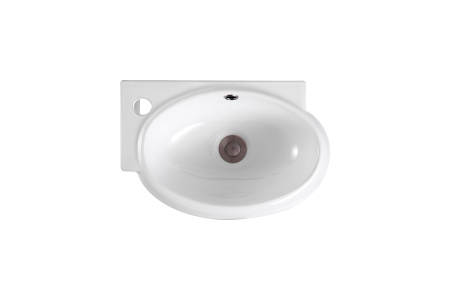 Фото раковина подвесная угловая aquatek aq5303-00 420*280*145 мм , смеситель слева