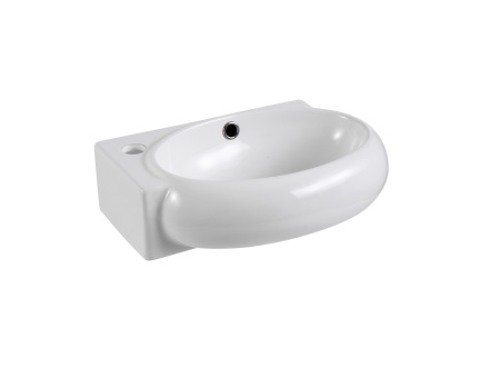 Фото раковина подвесная угловая aquatek aq5303-00 420*280*145 мм , смеситель слева