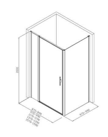 Фото душевой угол allen brau priority 3.31039.bba + 3.31048.bba 160*100*200 см, профиль черный браш