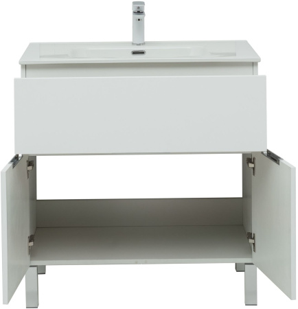 Фото комплект мебели aquanet алвита new 80 1 ящик, 2 дверцы, белый матовый