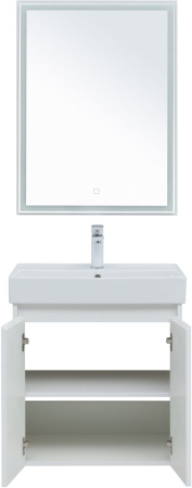 Фото комплект мебели aquanet nova lite 60 белый глянец (2 дверцы)