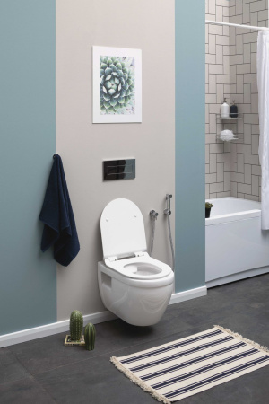 Фото унитаз подвесной безободковый aquanet rimless glide-w cl-11042 белый, сиденье микролифт