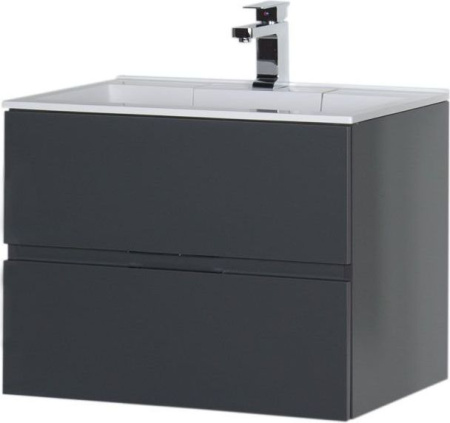 Фото тумба подвесная с раковиной aquanet алвита 70 серый антрацит