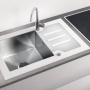 Фото мойка кухонная tolero ceramic glass tg- 660 белый / сталь