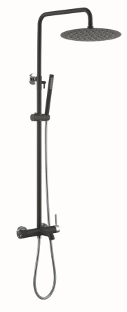 Фото душевая колонна boheme uno 468-bcr, черная матовая/хром