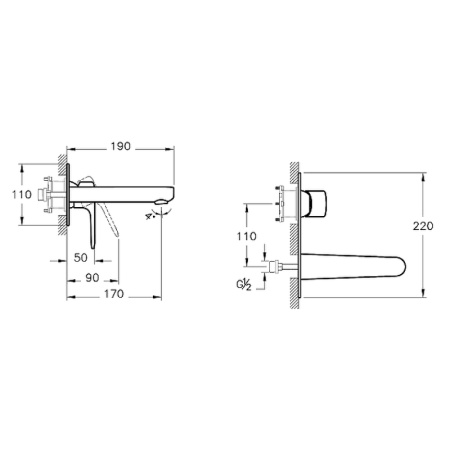 Фото смеситель для раковины из стены vitra root round a4272126exp, медь