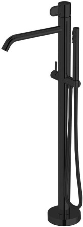 Фото напольный смеситель для ванны paffoni joker jk032no, черный матовый