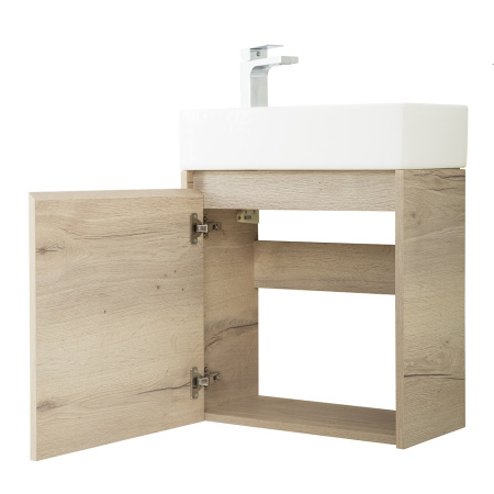 Фото тумба подвесная belbagno kraft mini 50 rovere galifax bianco, левая