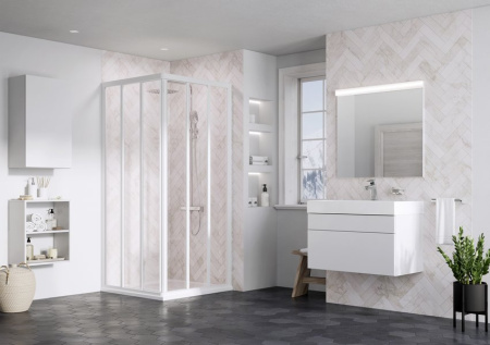 Фото душевой угол ravak supernova asrv3-80 15v40ur211 80*198 см, профиль сатин/матовый полистирол