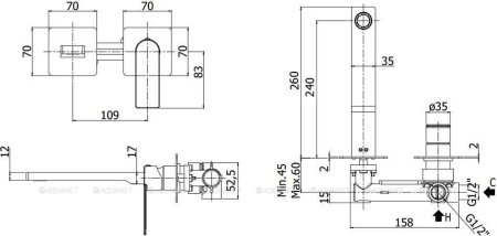 Фото смеситель для раковины paffoni tango ta106st70 встраиваемый в стену, сталь
