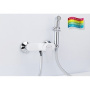Фото смеситель без излива с гигиеническим душем gappo noar g2048-8 белый/хром